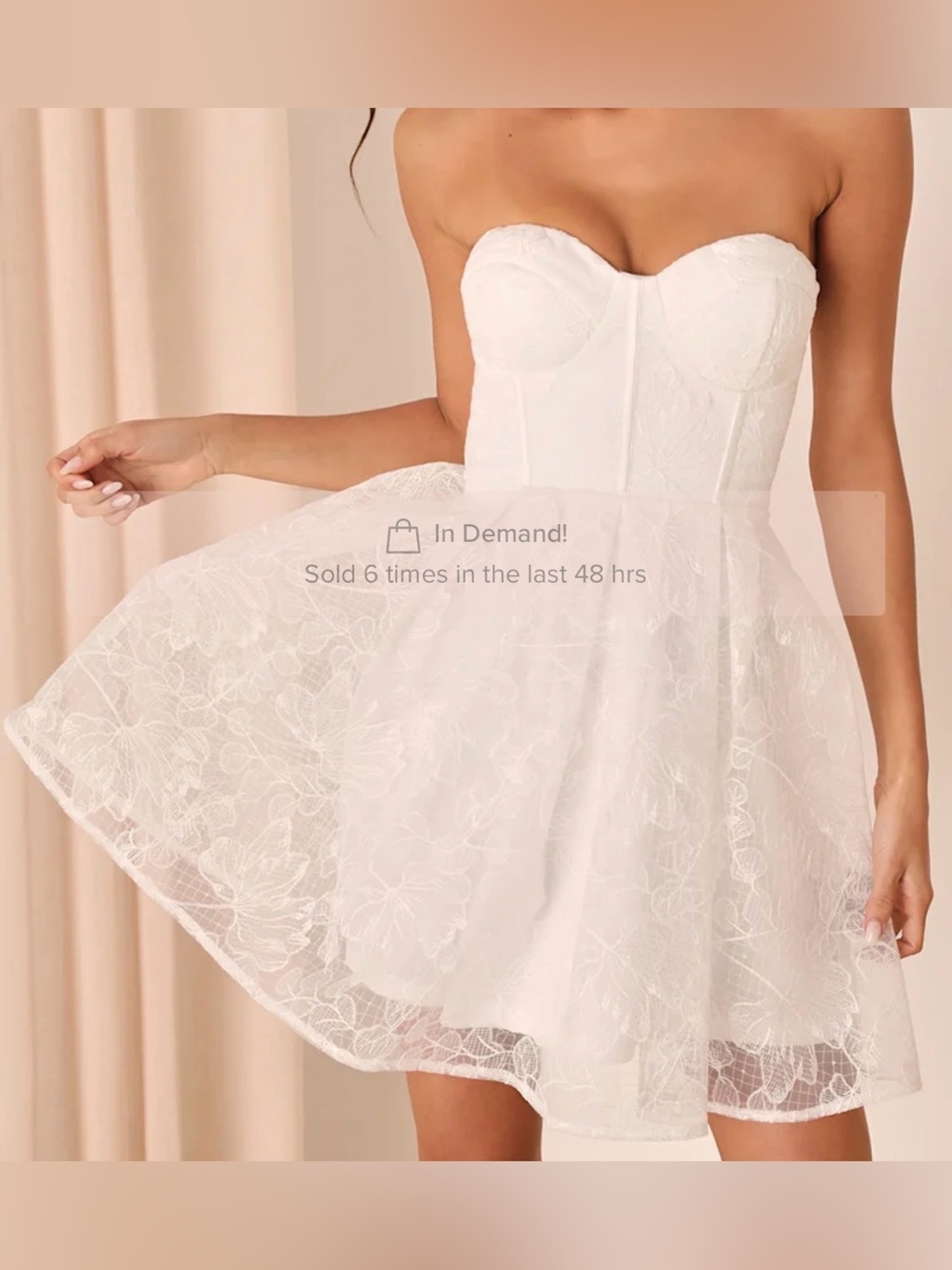 Lulus Precious Approach White Embroidered Strapless Tulle Mini Dress